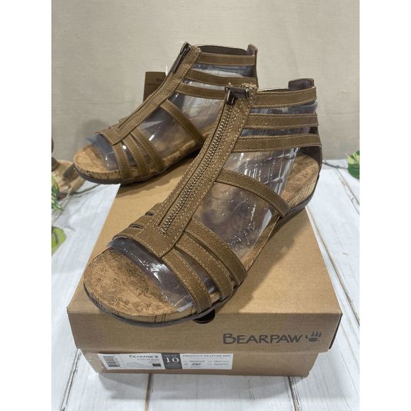 BEARPAW Women's Layla II WIDE Sandals - Brown 10W - Picture 1 of 11